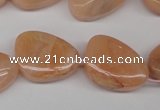 CPE28 15.5 inches 15*20mm teardrop peach stone beads wholesale