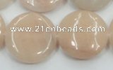 CPI10 15.5 inches 25mm flat round pink aventurine jade beads wholesale