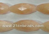 CPI100 15.5 inches 13*30mm faceted rice pink aventurine jade beads