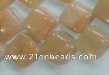 CPI102 15.5 inches 14*14mm diamond pink aventurine jade beads