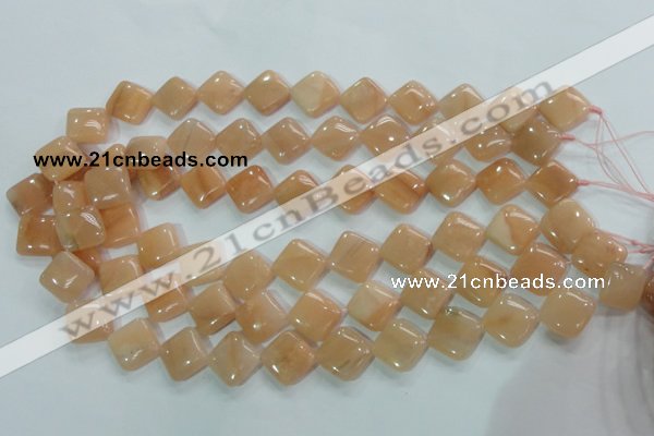 CPI102 15.5 inches 14*14mm diamond pink aventurine jade beads