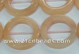 CPI105 15.5 inches 25mm donut pink aventurine jade beads