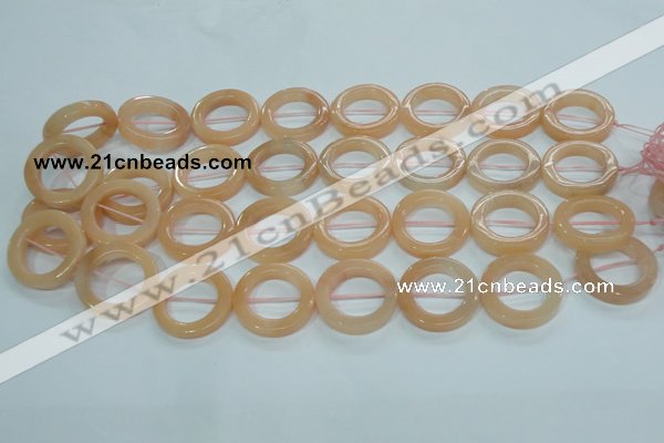 CPI105 15.5 inches 25mm donut pink aventurine jade beads