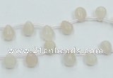 CPI11 15.5 inches 6*8mm top-drilled teardrop pink aventurine jade beads