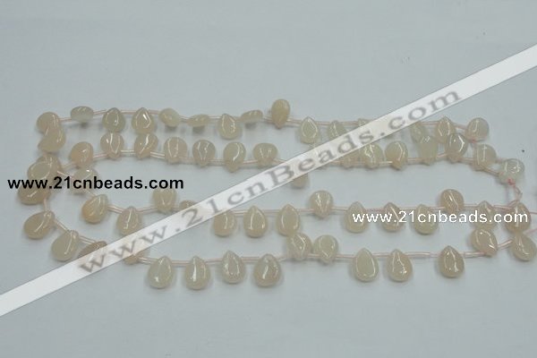 CPI12 15.5 inches 10*12mm top-drilled teardrop pink aventurine jade beads