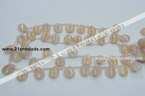 CPI15 15.5 inches 13*18mm top-drilled teardrop pink aventurine jade beads