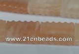 CPI155 15.5 inches 18*25mm carved rectangle pink aventurine jade beads