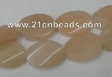 CPI157 15.5 inches 13*18mm twisted oval pink aventurine jade beads