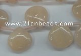 CPI20 Top-drilled 15*15mm flat teardrop pink aventurine jade beads