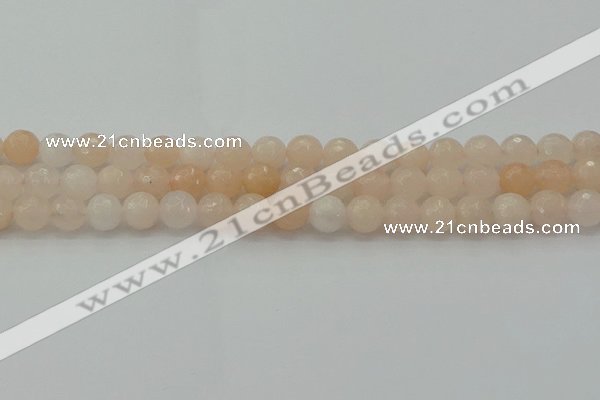 CPI211 15.5 inches 6mm faceted round pink aventurine jade beads