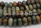 CPJ01 15.5 inches 5*10mm rondelle picasso jasper beads wholesale