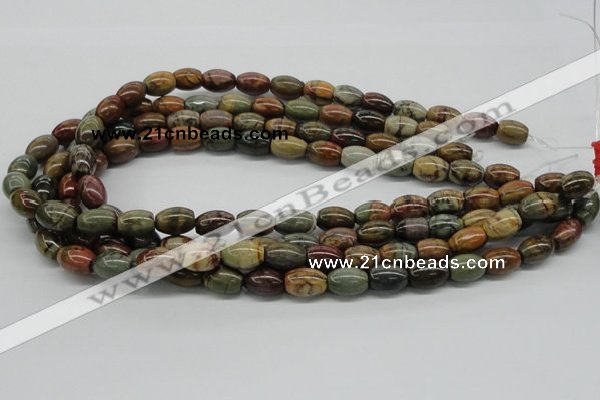 CPJ02 15.5 inches 10*14mm rice picasso jasper beads wholesale