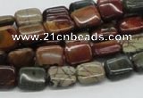 CPJ08 15.5 inches 8*10mm rectangle picasso jasper beads wholesale