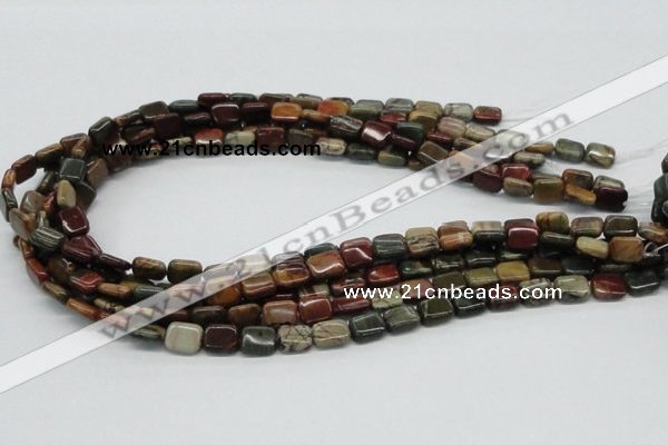 CPJ08 15.5 inches 8*10mm rectangle picasso jasper beads wholesale