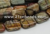 CPJ09 15.5 inches 12*16mm rectangle picasso jasper beads wholesale