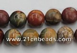 CPJ104 15.5 inches 12mm round picasso jasper gemstone beads wholesale