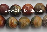 CPJ105 15.5 inches 14mm round picasso jasper gemstone beads wholesale