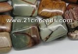 CPJ11 15.5 inches 15*20mm rectangle picasso jasper beads wholesale