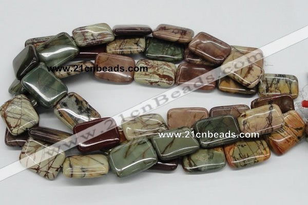 CPJ12 15.5 inches 22*30mm rectangle picasso jasper beads wholesale