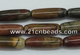 CPJ160 15.5 inches 8*25mm cylinder picasso jasper gemstone beads