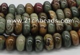 CPJ18 15.5 inches 5*8mm rondelle picasso jasper beads wholesale