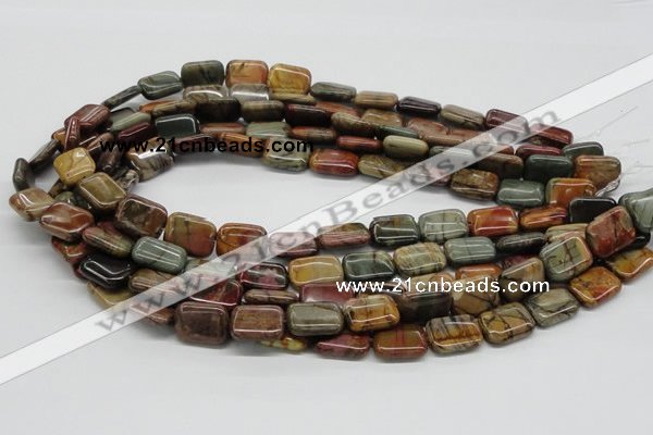 CPJ19 15.5 inches 10*14mm rectangle picasso jasper beads wholesale