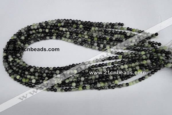 CPJ201 15.5 inches 4mm round green picasso jasper beads