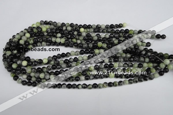 CPJ202 15.5 inches 6mm round green picasso jasper beads