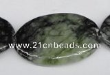 CPJ221 15.5 inches 25*40mm oval green picasso jasper beads