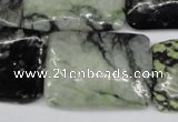 CPJ235 15.5 inches 25*30mm rectangle green picasso jasper beads