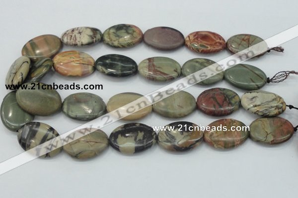 CPJ29 15.5 inches 22*30mm oval picasso jasper beads wholesale