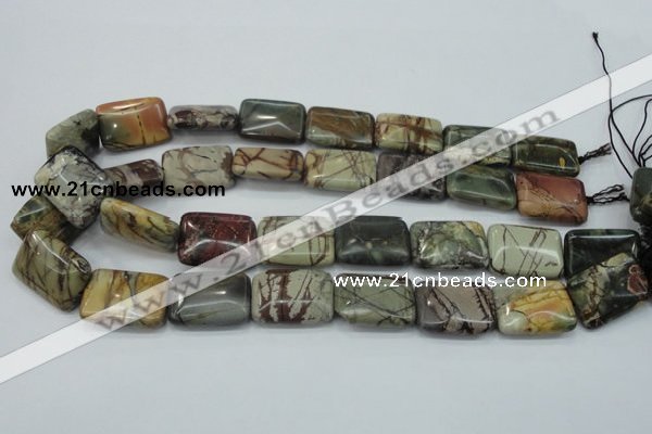 CPJ31 15.5 inches 18*25mm rectangle picasso jasper beads wholesale