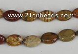 CPJ355 15.5 inches 8*12mm oval picasso jasper gemstone beads