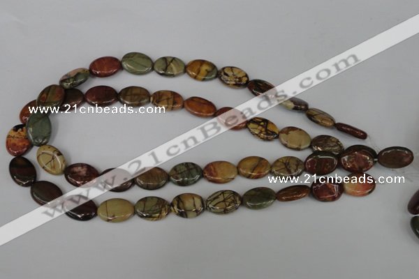 CPJ357 15.5 inches 13*18mm oval picasso jasper gemstone beads