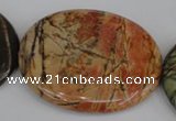 CPJ359 15.5 inches 40*50mm oval picasso jasper gemstone beads