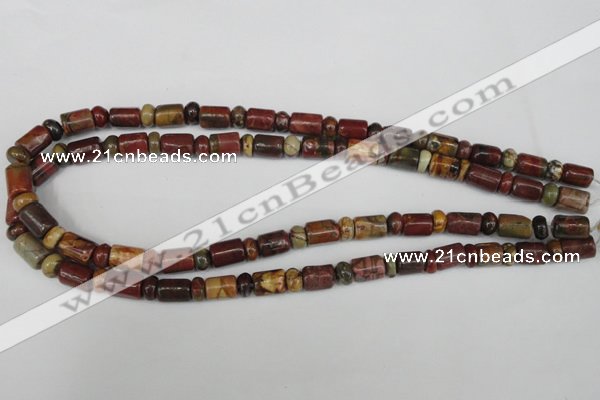 CPJ367 15.5 inches 5*8mm rondelle & 8*10mm tube picasso jasper beads