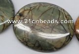 CPJ37 15.5 inches 40*50mm oval picasso jasper beads wholesale