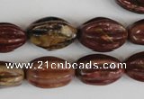 CPJ371 15.5 inches 10*18mm starfruit picasso jasper gemstone beads