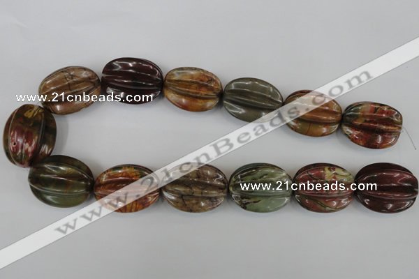 CPJ373 15.5 inches 25*32mm starfruit picasso jasper gemstone beads