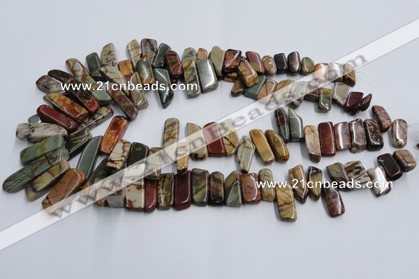 CPJ375 15.5 inches 8*14mm - 10*30mm picasso jasper chips beads