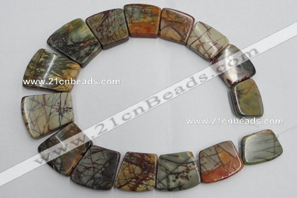 CPJ379 Top drilled 18*25mm - 26*32mm trapezoid picasso jasper beads