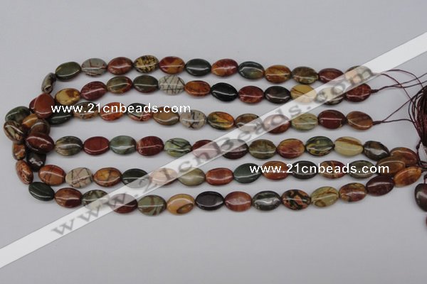 CPJ401 15 inches 10*14mm oval picasso jasper gemstone beads