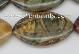 CPJ412 15 inches 25*40mm marquise picasso jasper gemstone beads