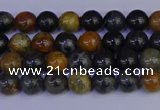 CPJ470 15.5 inches 4mm round black picasso jasper beads wholesale