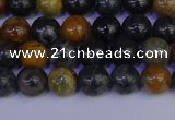 CPJ471 15.5 inches 6mm round black picasso jasper beads wholesale