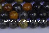 CPJ472 15.5 inches 8mm round black picasso jasper beads wholesale