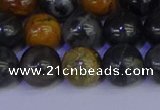 CPJ474 15.5 inches 12mm round black picasso jasper beads wholesale