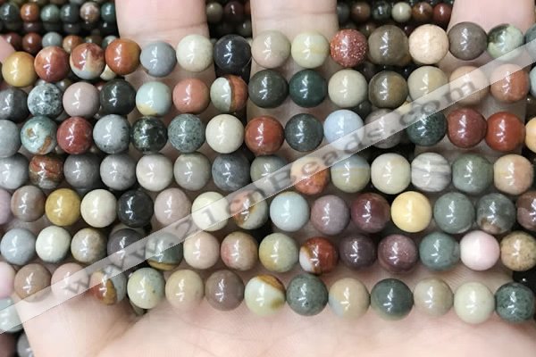 CPJ481 15.5 inches 6mm round polychrome jasper beads wholesale