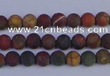 CPJ500 15.5 inches 4mm round matte picasso jasper beads wholeasle