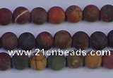 CPJ501 15.5 inches 6mm round matte picasso jasper beads wholesale